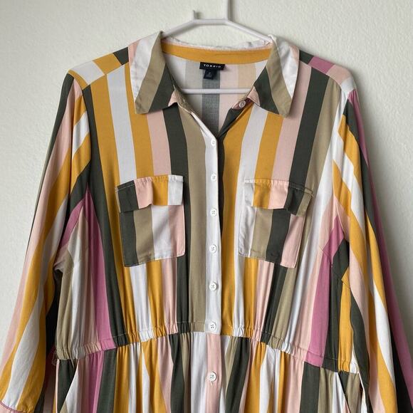 Torrid sz‎ 2 stripped button down knee length dress - Picture 2 of 8